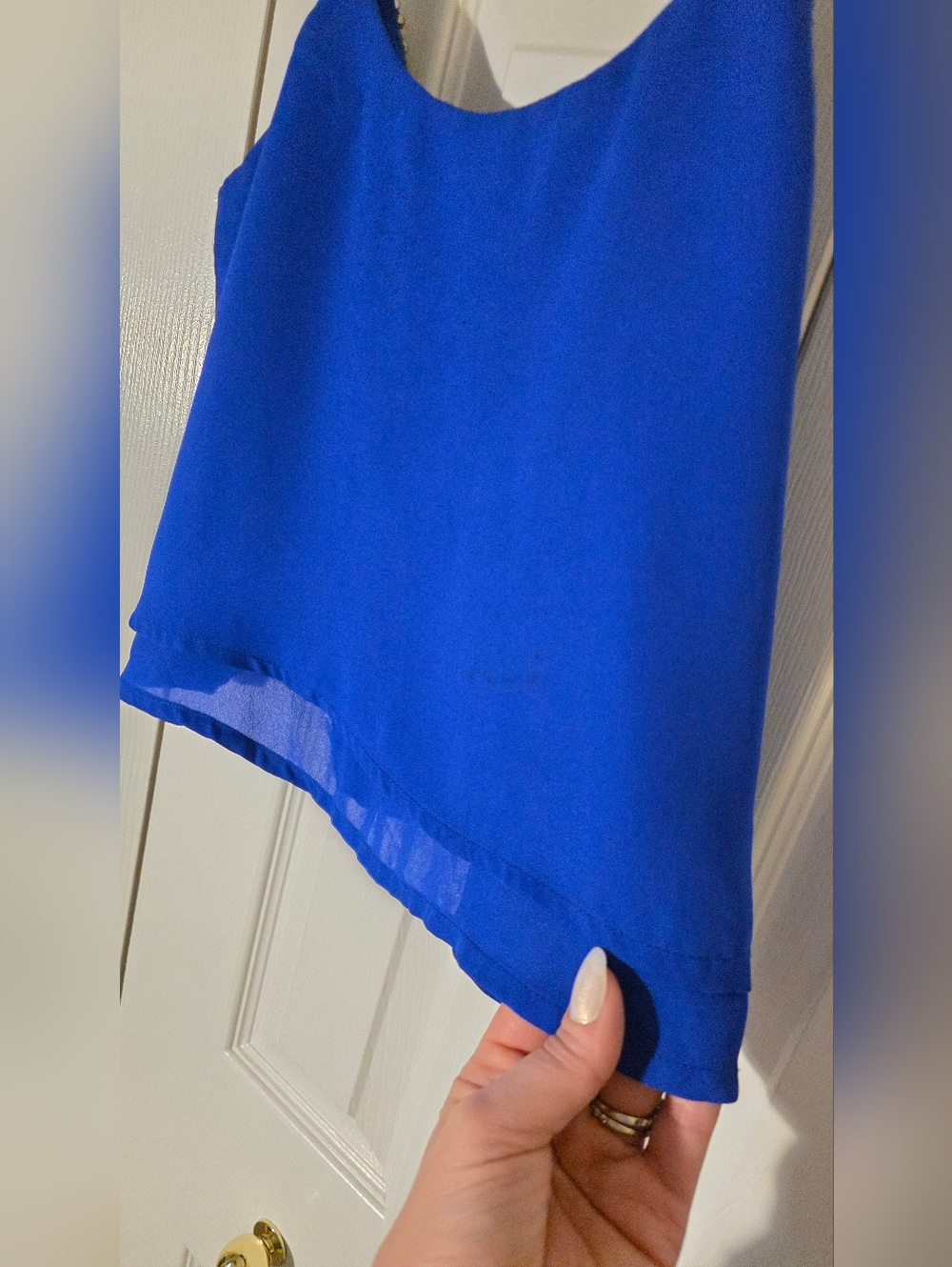 Charlotte Russe Electric Royal Blue Beaded Trim Spaghetti Strap Tank Small - Picture 7 of 11